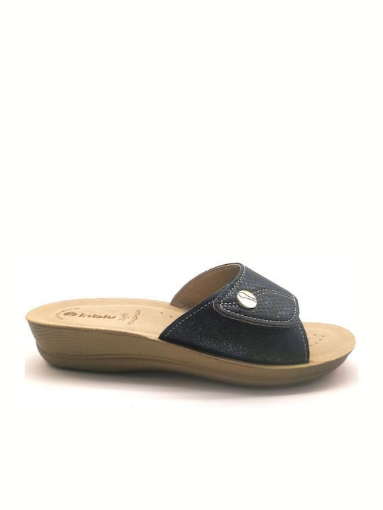 VR57 Anatomic Women's Leather Platform Wedge Sandals Black