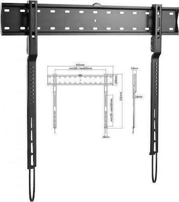 Brateck LP70-36F Βάση Τηλεόρασης Τοίχου έως 80" και 40kg
