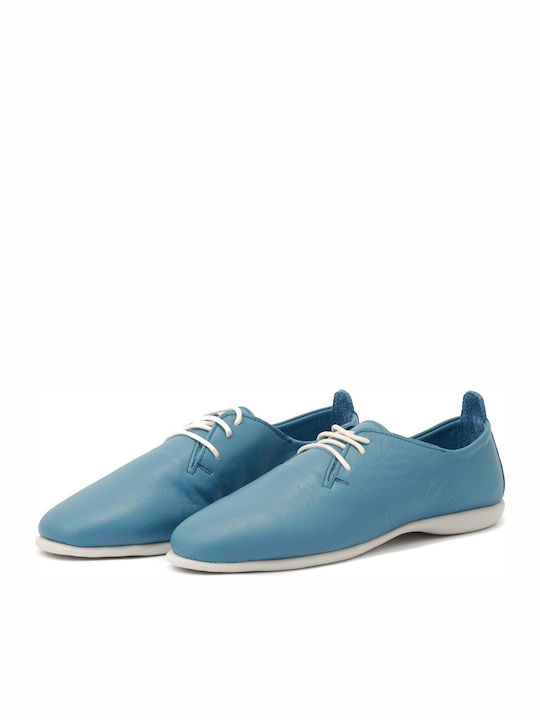 Boxer Leder Damen Oxfords in Blau Farbe