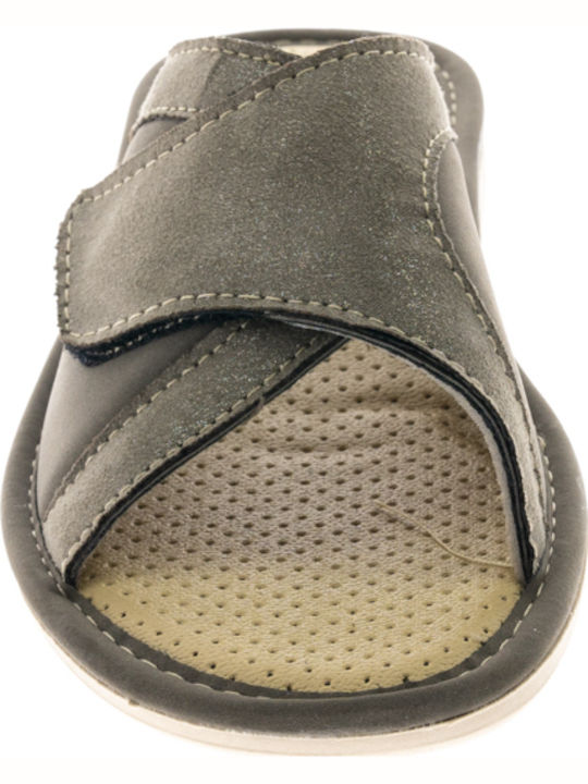 Damen Anatomische Flache Sandalen Grau