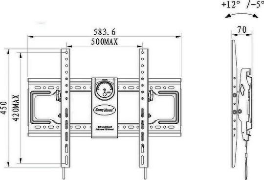 NB AV DF70-T Βάση Τηλεόρασης Τοίχου έως 75" και 68kg