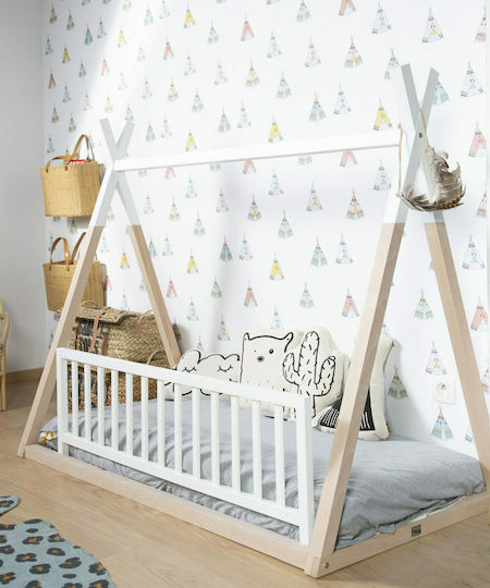 Childhome Foldable Bed Rail Guard Simple Placement made of Wood in White Color 120x32.5x40εκ. 1pcs
