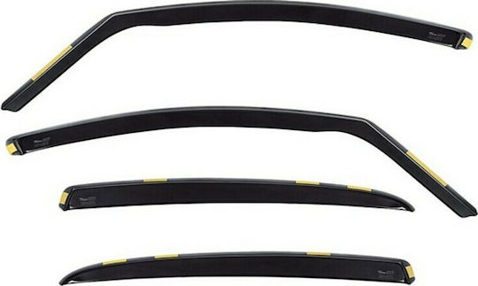 Heko Set of Windbreakers Front and Rear Car Dark Fime for Peugeot 407 4pcs