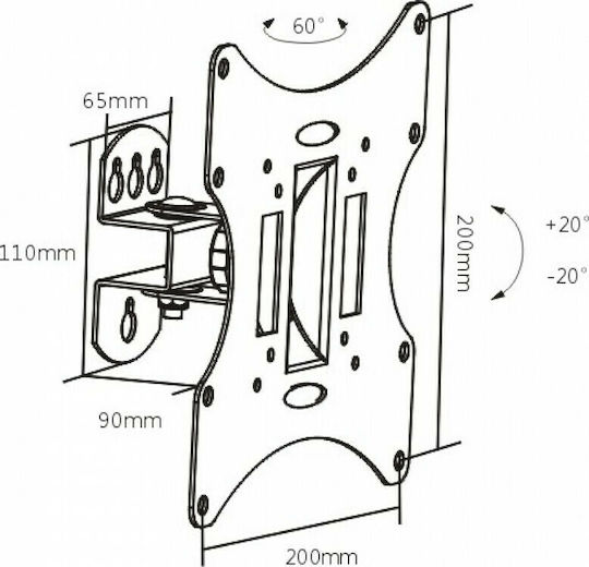 Brateck LCD-501A Wall TV Mount up to 42" and 30kg Silver