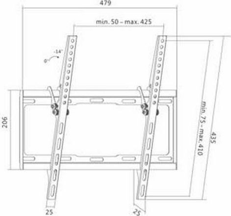 LogiLink BP0012 Βάση Τηλεόρασης Τοίχου έως 55" και 35kg
