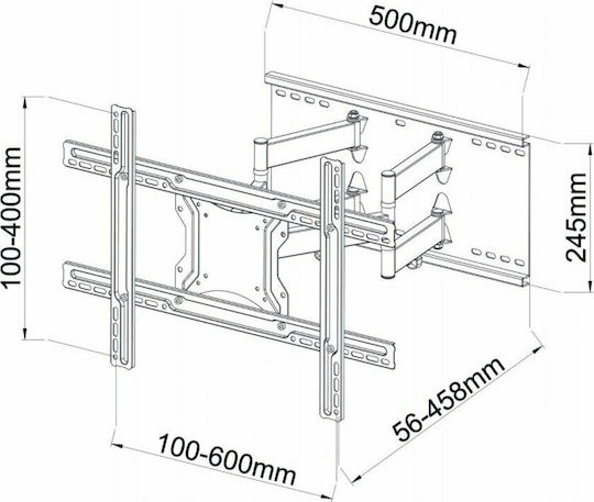 Art AR-87 Wall TV Mount with Arm up to 80" and 60kg