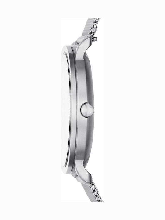 Skagen Colden Ανδρικό Ρολόι 40mm Μπαταρίας με Ασημί Μεταλλικό Μπρασελέ