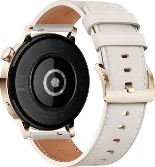 Huawei Watch GT 3 Elegant Stainless Steel 42mm Waterproof with Heart Rate Monitor (White)