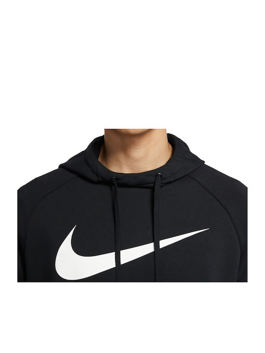 Dri-Fit Φούτερ με Κουκούλα Μαύρο