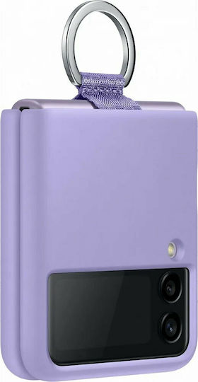 Samsung Silikon Umschlag Rückseite mit Ring für Galaxy Z Flip3 5G Lavender