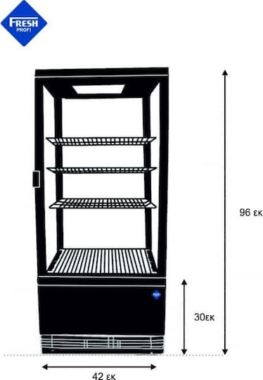 Fresh Kühlvitrine Tischgerät mit 4 Ebenen mit Kapazität 78Es 42.5x38x96cm Mini Cooler