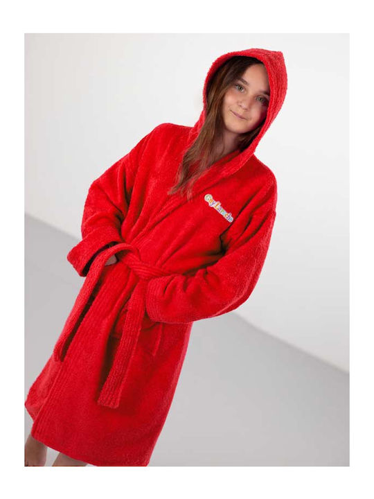 Guy Laroche Kids Hooded Bathrobe Tender Red