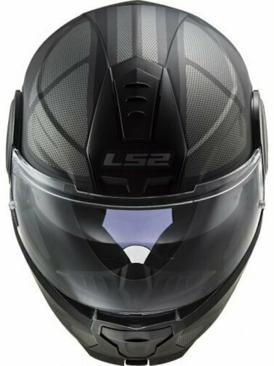 LS2 Scope FF902 Axis Black/Titanium Motorcycle Helmet Flip-Up ECE 22.05 1650gr with Sunvisor