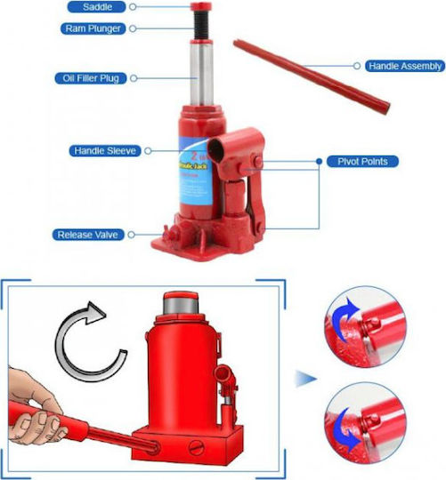 Carsun Hydraulic Bottle Jack with Lifting Capacity up to 35.5cm and Weight Capacity up to 5 Tons
