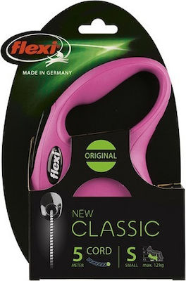 Flexi Classic S Cord Οδηγός Με Κορδόνι 5μ. Έως 12kg Ροζ