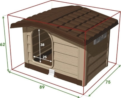 Bama Bungalow Dog House Plastic Outdoor Brown 89x75x62cm