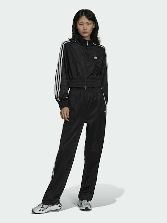 Adicolor Classics High-Shine Short Women's Cardigan with Zipper Black
