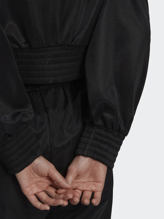 Adicolor Classics High-Shine Short Women's Cardigan with Zipper Black