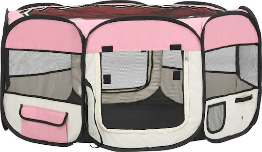 vidaXL Foldable Park Dog Folding Pink 145x145x61cm made of Fabric in Pink Color 145 x 145 x 61cm