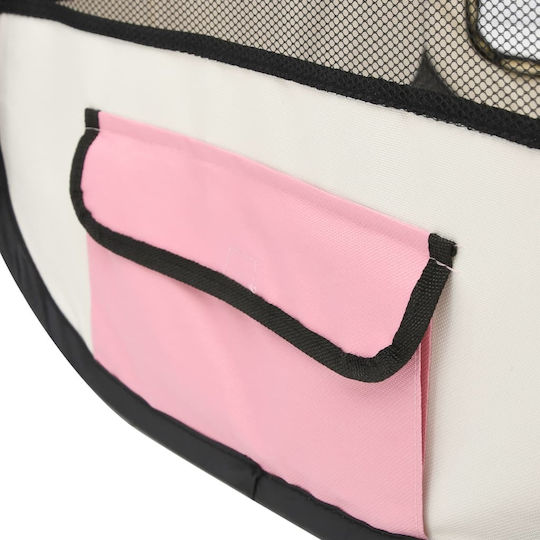 vidaXL Foldable Park Dog Folding Pink 145x145x61cm made of Fabric in Pink Color 145 x 145 x 61cm