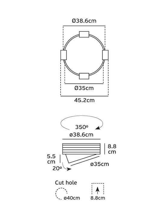 VK Lighting Round Recessed LED Panel 30W with Natural White Light 4000K