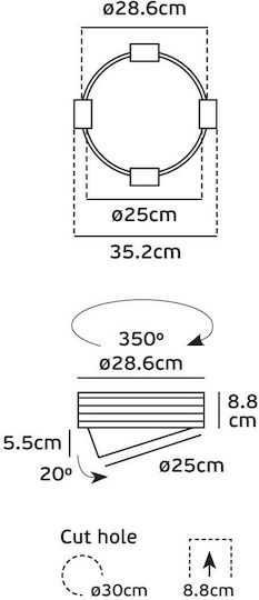 VK Lighting Round Recessed LED Panel 20W 28.6cm VK Lighting Round Recessed LED Panel 20W 28.6cm