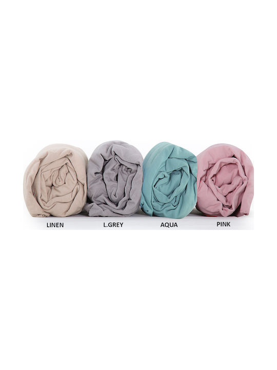 Nef-Nef Homeware Jersey Бебешки Чаршаф За Количка Памук с ластик Сив 70x140бр
