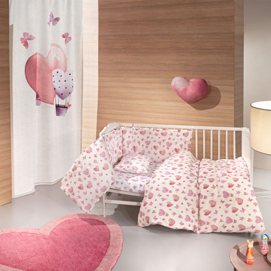 Guy Laroche Sweet Heart Baby Sheets Set Crib Cotton Multicolored 115x170cm 3pcs