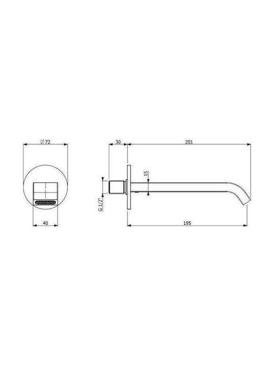 Orabella Indigo 10156 Ieșire Baterie Încorporată pentru Lavabo Chrome