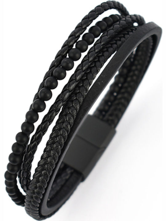 U.S. Polo Assn. Ανδρικό Βραχιόλι από Δέρμα 21cm