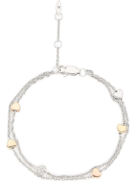 Fossil Women's Chain Bracelet with Heart Design in Stainless Steel 18cm