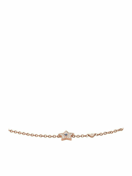 Emporio Armani Damen Armband Kette aus Stahl Vergoldet mit Zirkon