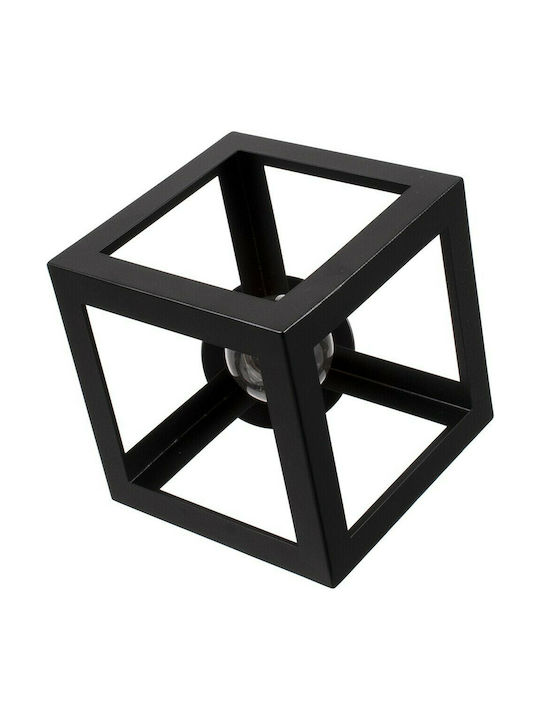GloboStar Cube Ceiling Mount Light 25cm Black with Socket E27