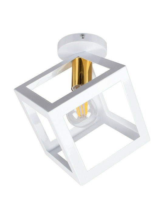 GloboStar Cube Ceiling Mount Light 25cm White with Socket E27
