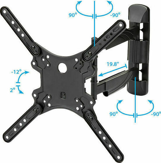 StarTech FPWARTB1M Βάση Τηλεόρασης Τοίχου με Βραχίονα έως 55" και 35kg