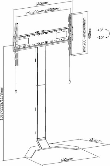 Reflecta TV Stand 80 Super Slim Βάση Τηλεόρασης Δαπέδου έως 80" και 40kg