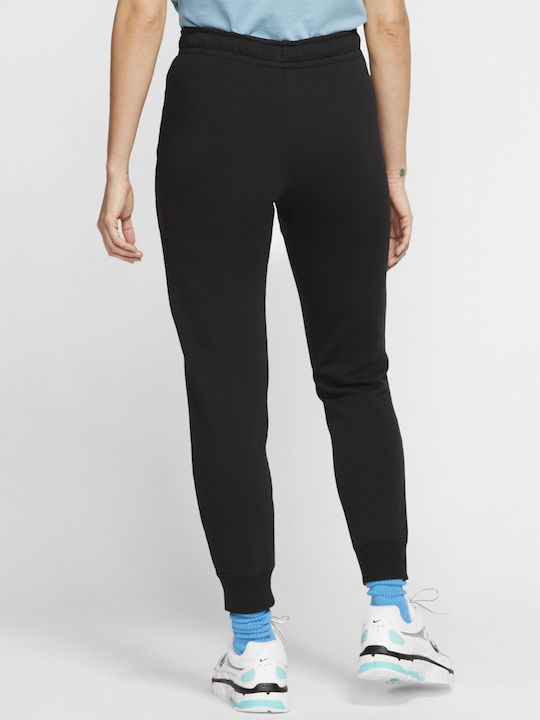 Nike Ψηλόμεσο Παντελόνι Γυναικείας Φόρμας με Λάστιχο Μαύρο Fleece