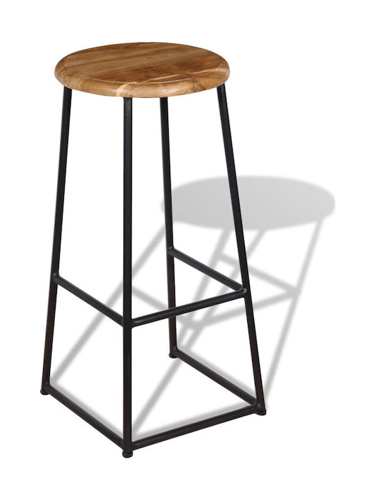 Stool Bar Metallic Teak 2pcs 35x35x76cm