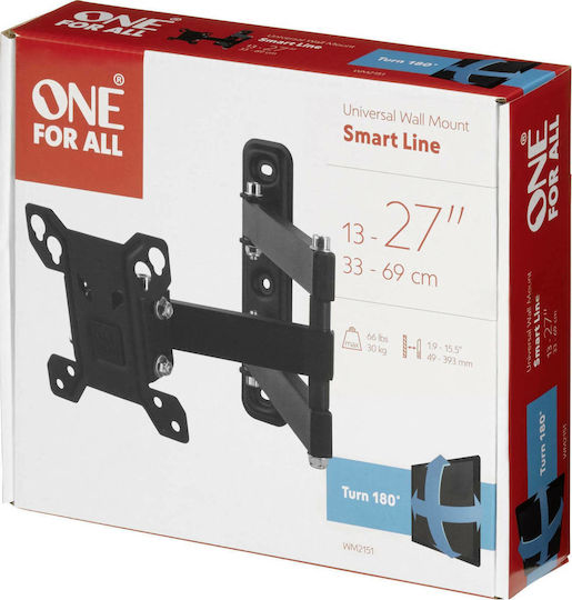 One For All WM 2151 Βάση Τηλεόρασης Τοίχου με Βραχίονα έως 27" και 30kg