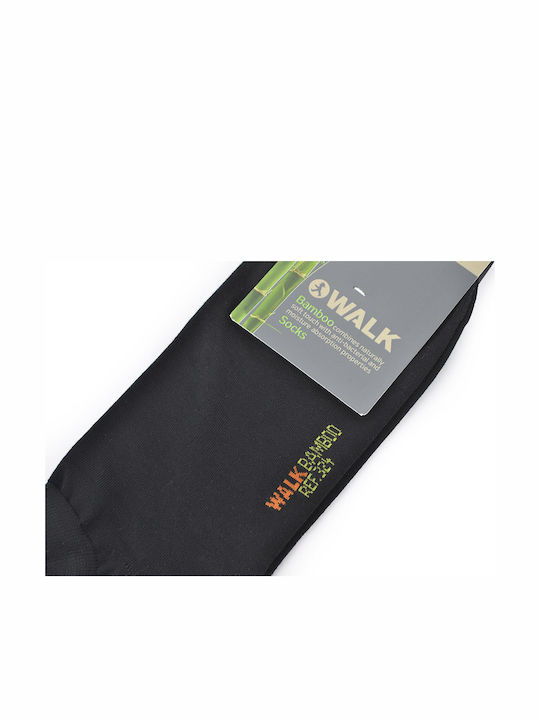 Walk Men's Solid Color Socks Black
