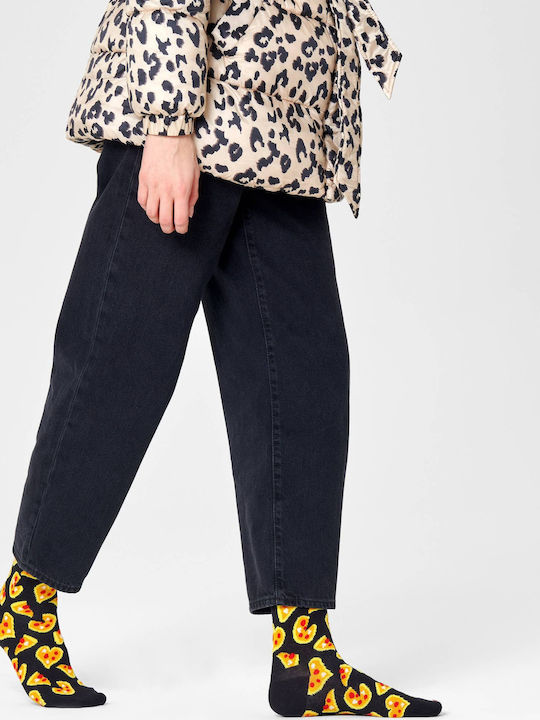 Happy Socks Pizza Love Șosete cu Model Negre 1Pachet