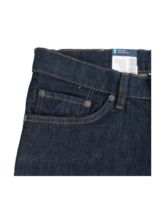 Hayes Ανδρικό Παντελόνι Τζιν με Slim Straight Εφαρμογή Navy Μπλε