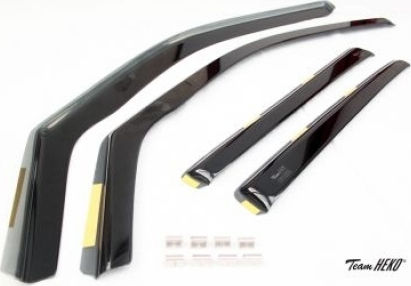 Heko Set of Windbreakers Front and Rear Car Dark Fime for Ford Explorer 4pcs