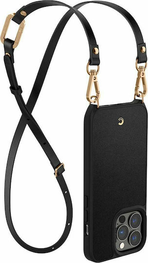 Spigen Cyrill Classic Charm Umschlag Rückseite Kunststoff / Silikon mit Band Schwarz (iPhone 13 Pro)