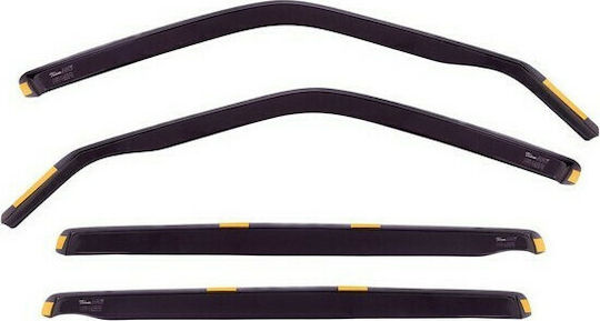 Heko Set of Windbreakers Front and Rear Car Dark Fime for Skoda Superb 4pcs