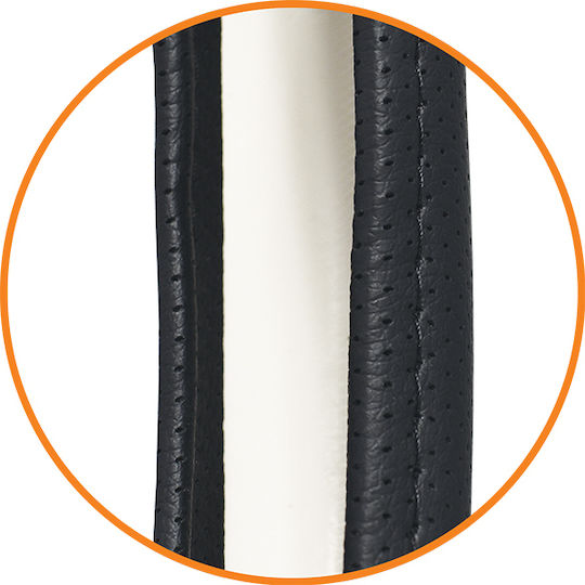 Cartech Car Steering Wheel Cover Αriston Leather Feeling with Diameter 38cm made of Leatherette Black