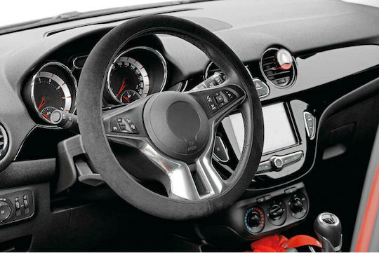 Lampa Car Steering Wheel Cover Skin-Cover Elasticized with Diameter 35-37cm Microfiber Black