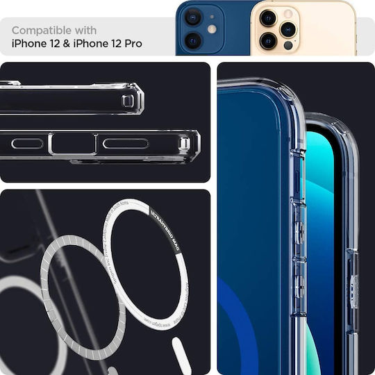 Spigen Ultra Hybrid Mag Plastic / Silicone Back Cover Blue (iPhone 12 / 12 Pro)