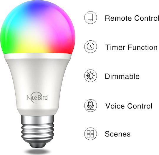 Gosund WB4 Smart LED Bulb 8W for Socket E27 and Shape A60 RGBW 800lm Dimmable