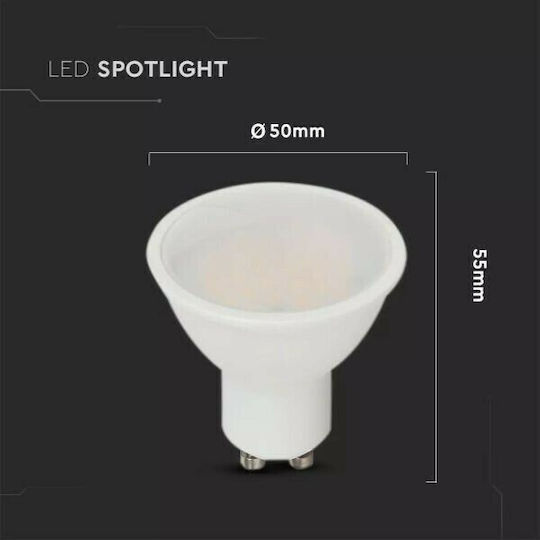 V-TAC VT-205 LED Bulb 5W for Socket GU10 and Shape MR16 Natural White 400lm